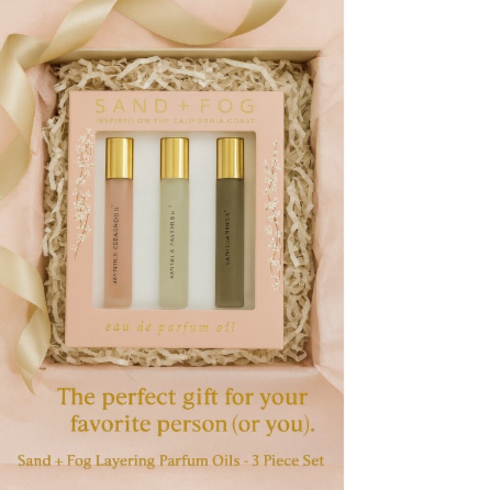 Sand + Fog Layering Perfume Oil Trio – Soft, Cozy, Everyday Luxury